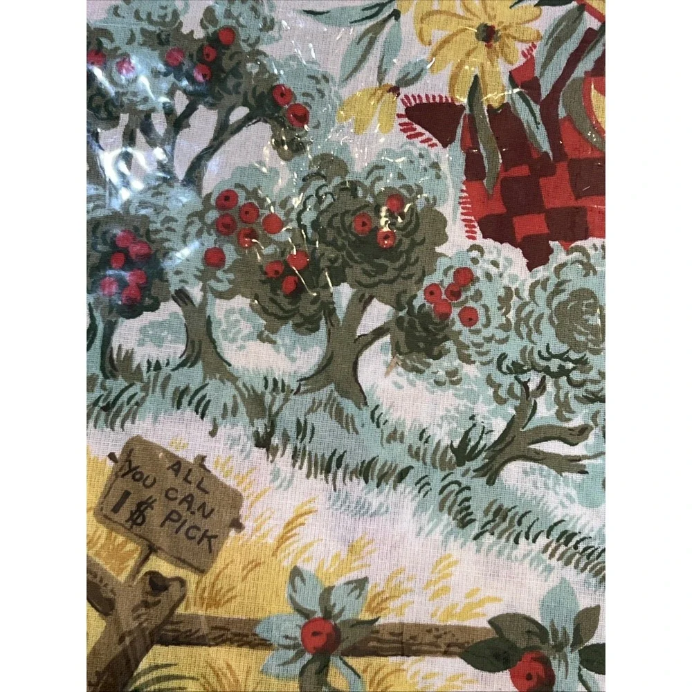 Bardwil Linens Polyester And Cotton Tablecloth Apple Country Round 60